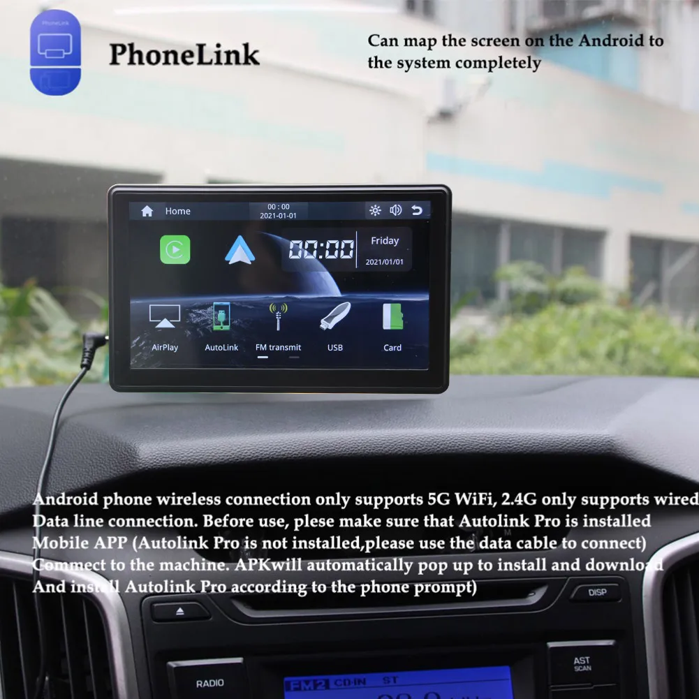 

Multimedia Player Car Radio Car Bluetooth 1080P 7 Inch Audio Stereo Carplay HD Navigation Portable Touch Screen