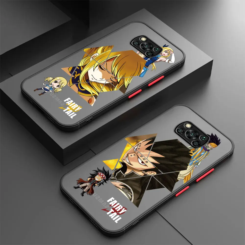 Чехол для Xiaomi Poco X3 NFC M5s M3 M5 X3 Pro X5 Pro C40 X4 Pro X4 GT F3 Funda Fairy Tail Natsu Zeref Erza Anime Matte Cover