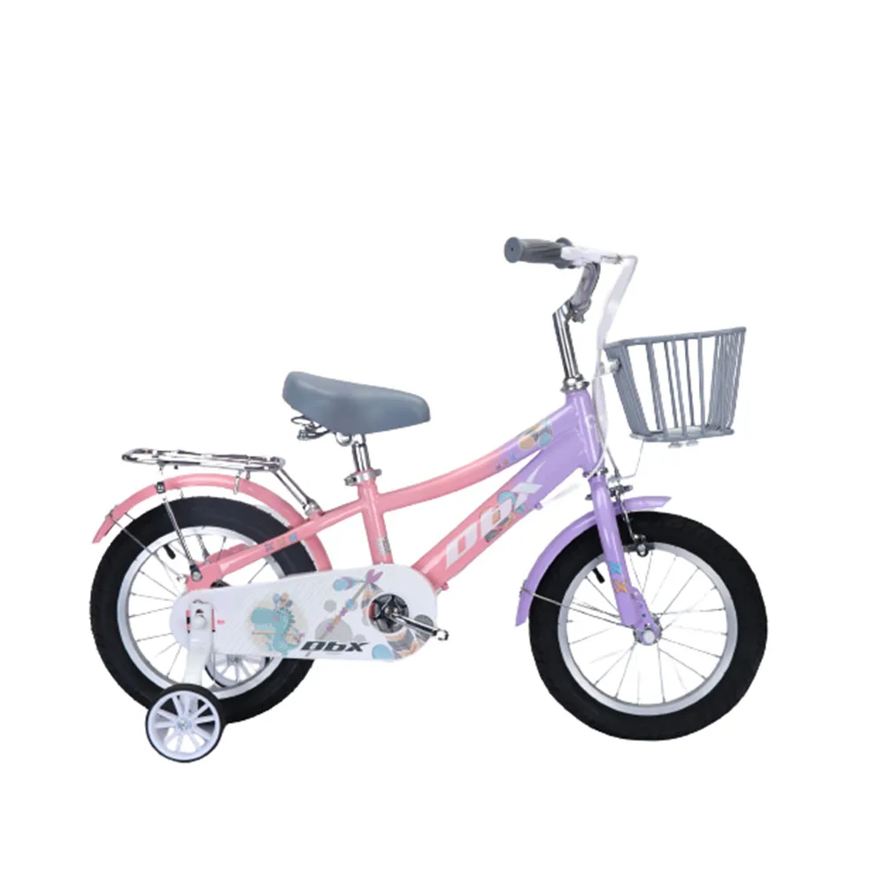 

14/16/18 Inches Childrens Bicycles Front Caliper And Rear Brake With Auxiliary Wheels Shelves Basket Light Bike