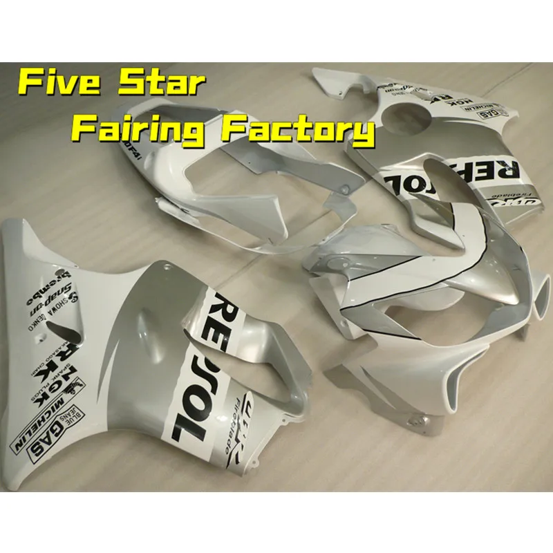 

Комплект обтекателей для мотоцикла Honda CBR 600 F4i 2001 2002 2003 кузов CBR600 01 02 03 инъекция CBR 600F4i глянцевый серебристый белый