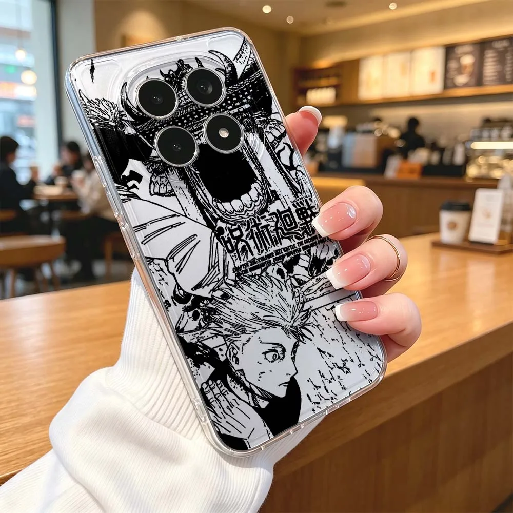 Фото Jujutsu Kaisen Cool для Xiaomi POCO X7 X6 X5 F7 F6 F5 F4 M8 M6 C85 C71 Pro Защитный прозрачный чехол для телефона №5