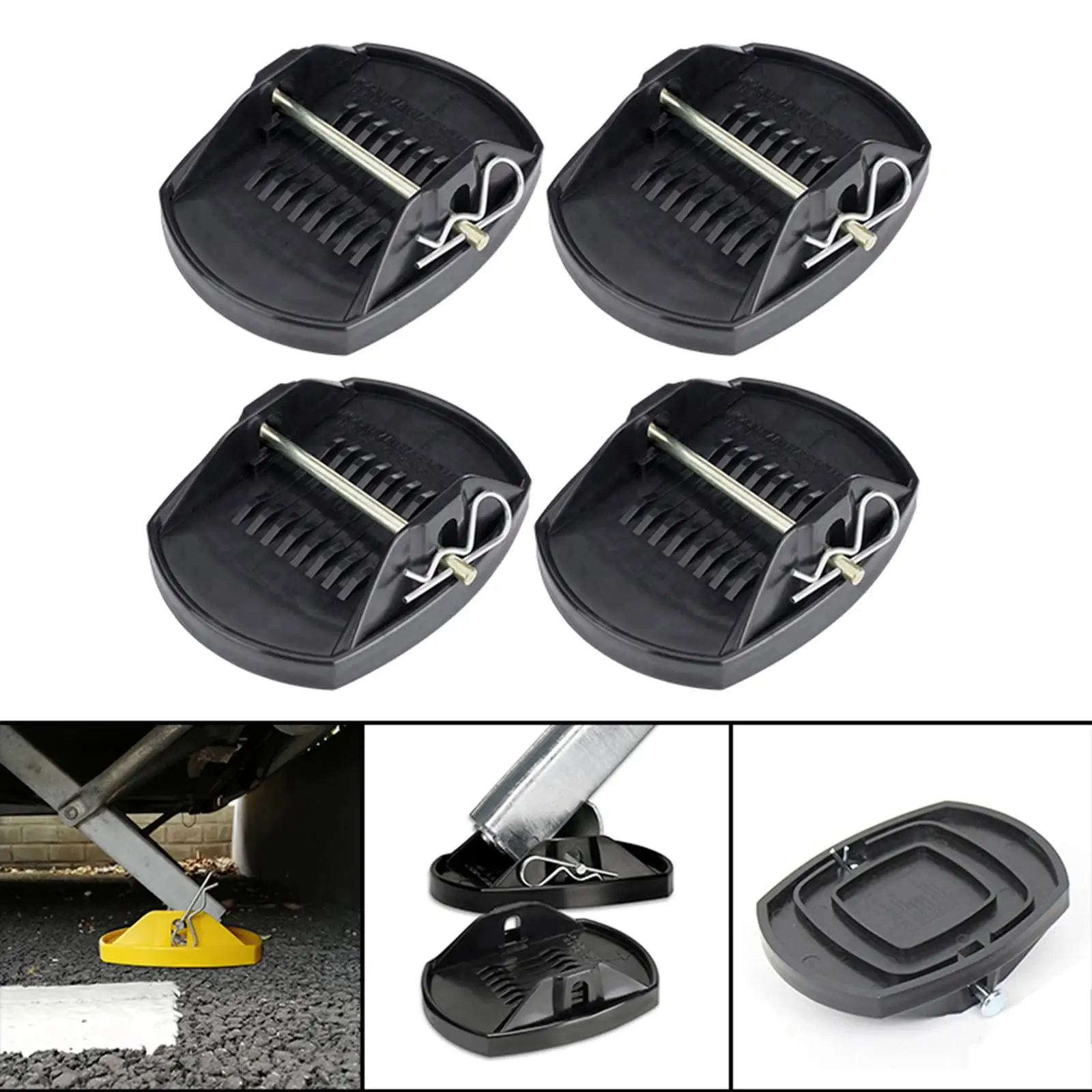 

4Pcs Universal Caravan Jack Pads Leveller Wheel Foot Leg Support Jacking Lift Pad Support Stand for Trailers RV