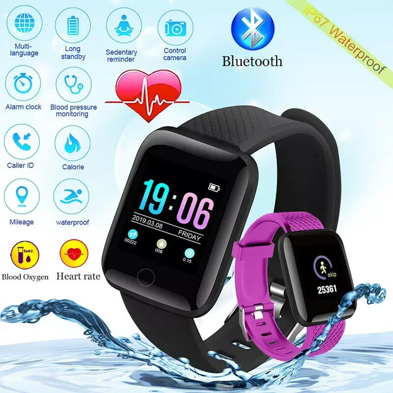 

New Sport Digital Watch Heart Rate Blood Pressures Monitoring Call Reminder Message Push Fitness Smart Wristwatch for Men Women