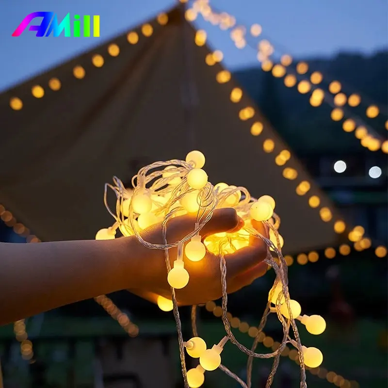 

1.5/3/6M Ball Led Fairy String Lights Christmas Outdoor Lamp Waterproof Garland Christmas Decoration Holiday Lighting Wedding