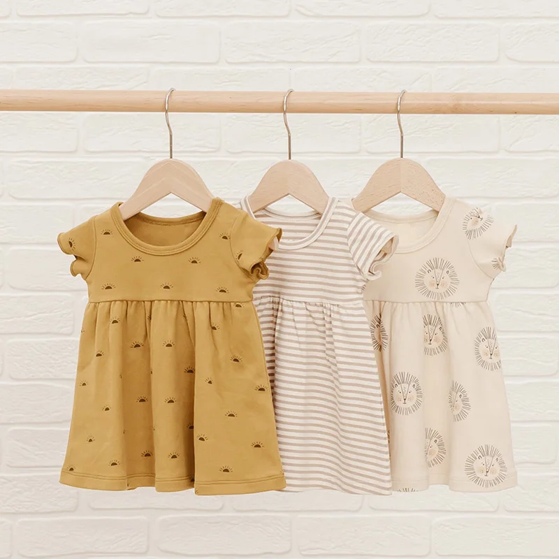 

Женское летнее Хлопковое платье с коротким рукавом, с принтом