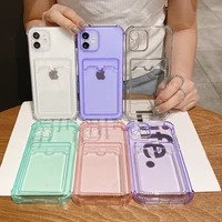 transparent soft wallet case for iphone 13 pro max case iphone 12 11 pro max xs x xr 7 8 plus se 2020 case lens protection card