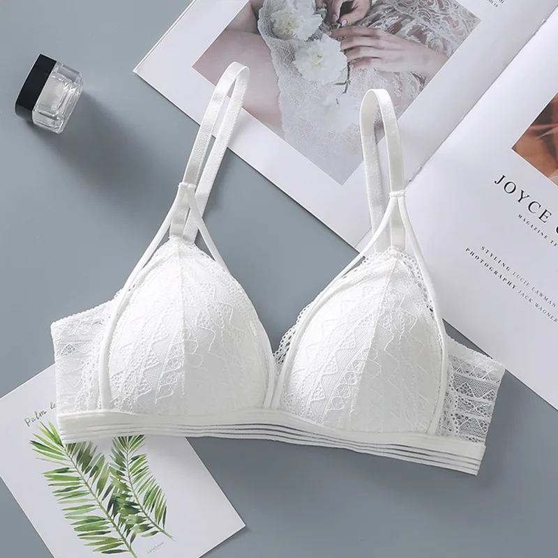 

Wireless Bras for Women Lace Female Lingerie Push Up Bralette Sexy Underwear Breathable Solid Color Underclothes Intimates