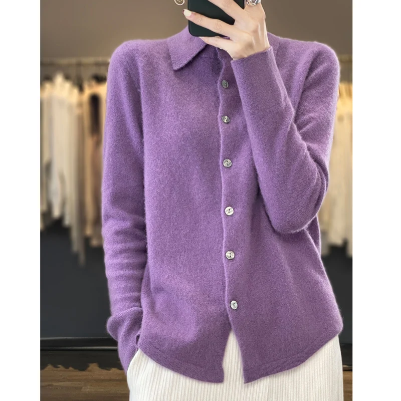 

Temperament elegant cashmere cardigan women's sweater spring and autumn Shirt cardigan loose cashmere cardigan women