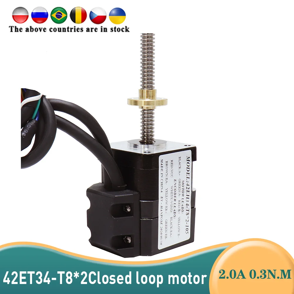

NEMA17 Closed loop screw motor 2A 0.3N.m Step-servo motor 42ET34-T8*2 310mm+ CL42 Servo Driver CNC Controller Kit for 3D printer