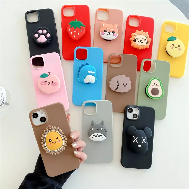 

Cartoon Dumbo Style Stand Cellphones Case For iPhone 11 Pro Max 13 12 Pro Max X Xs Max XR 6 7 8 Plus 5 Soft Silicone Back Cover