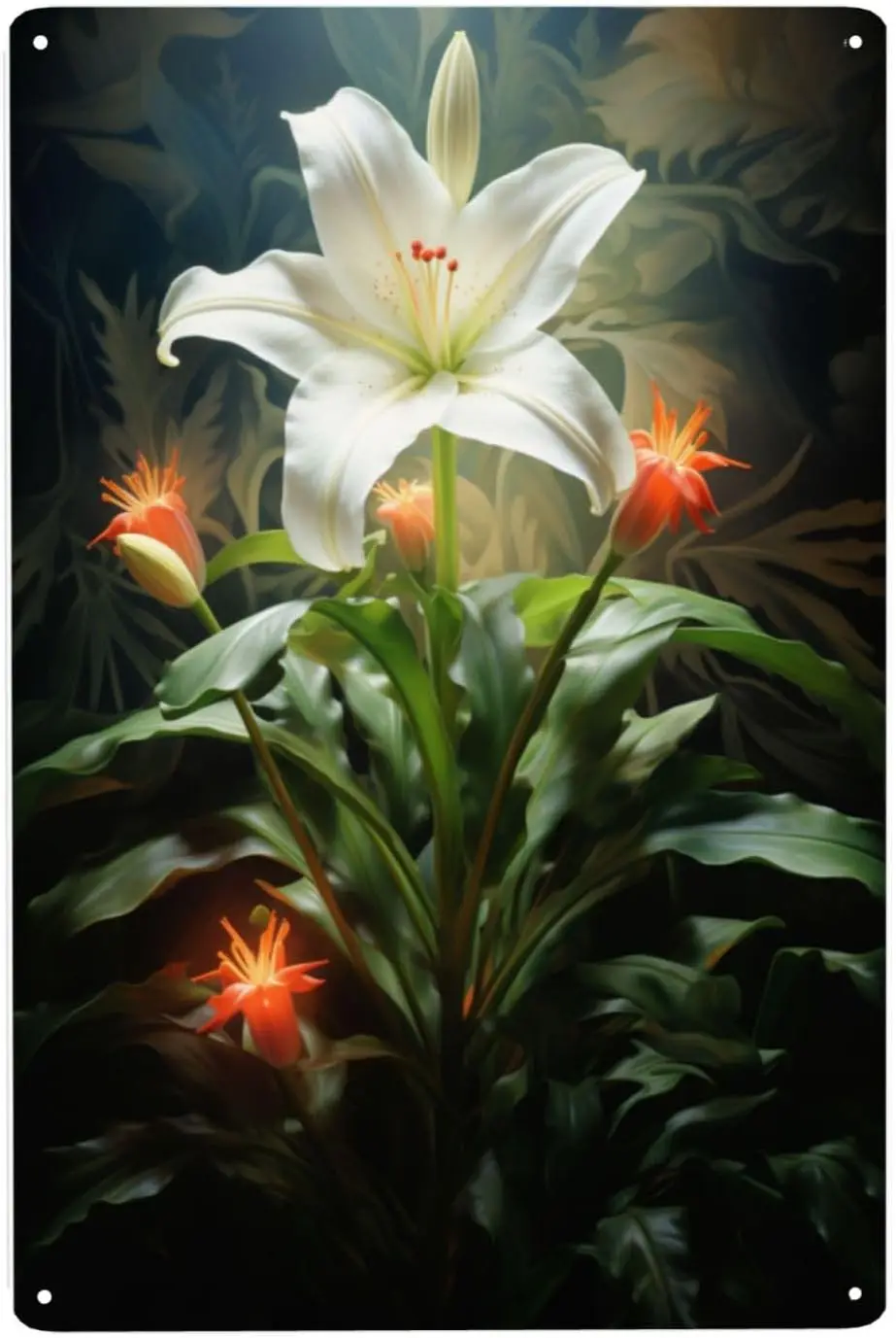 Elegnt Lly Tn Sgn Clssc Florl Metl Wll rt Tmeless Домашний декор Plque Botncl Плакат Prnt Chc ndoor Decortve Sgns для Lvng Room