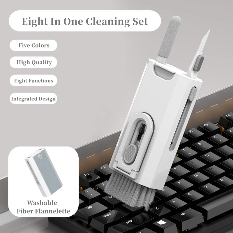 8 IN 1 Computer Keyboard Cleaning Brush Kit Electronics Cleaner Kit Earphone Pen Headset Cleaning Tools For Airpod Pro 3 2 1