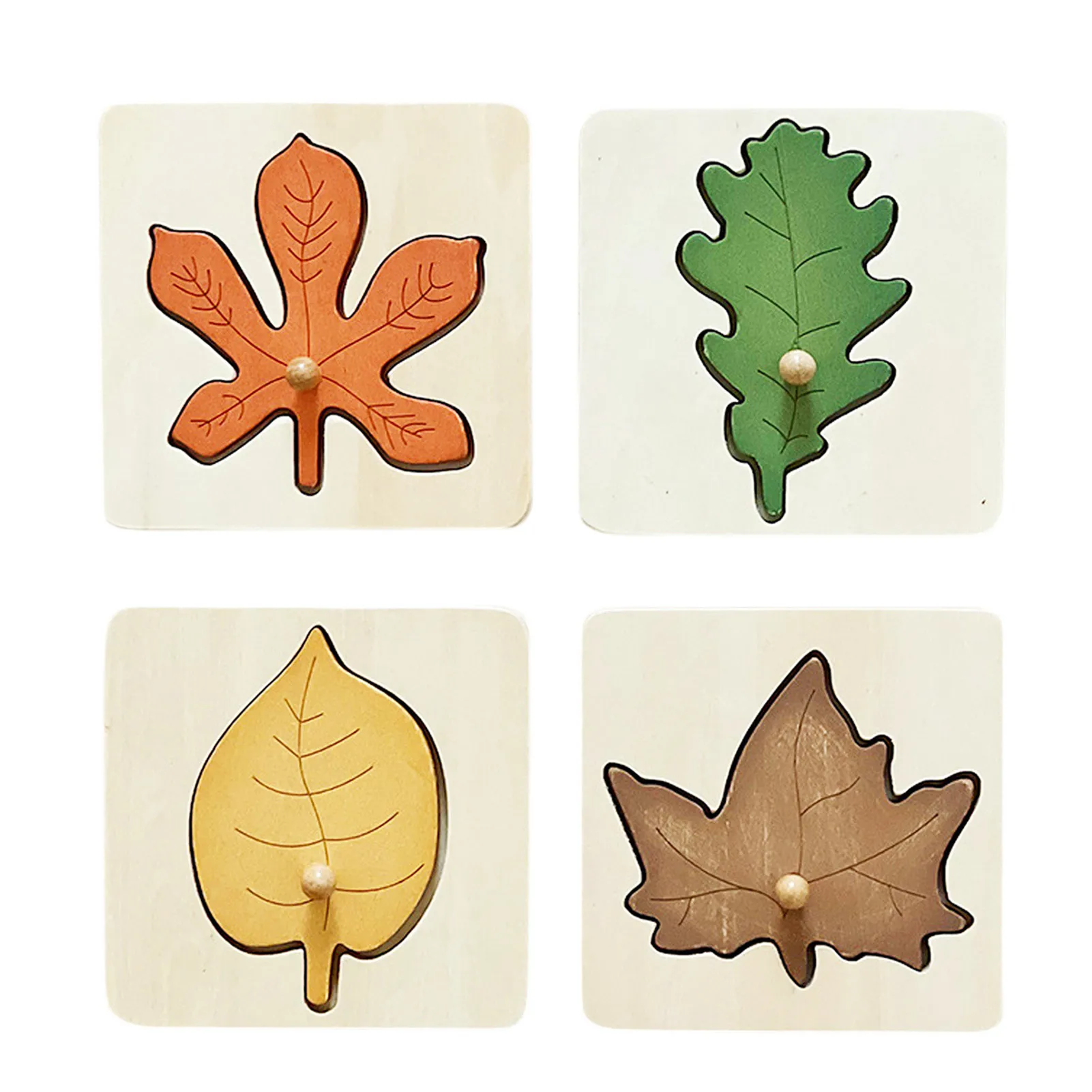 

Montessori Leaf Puzzle Wooden Jigsaw Puzzles for Toddlers Educational Toys for Toddlers Toy for Preschool Early Child Above