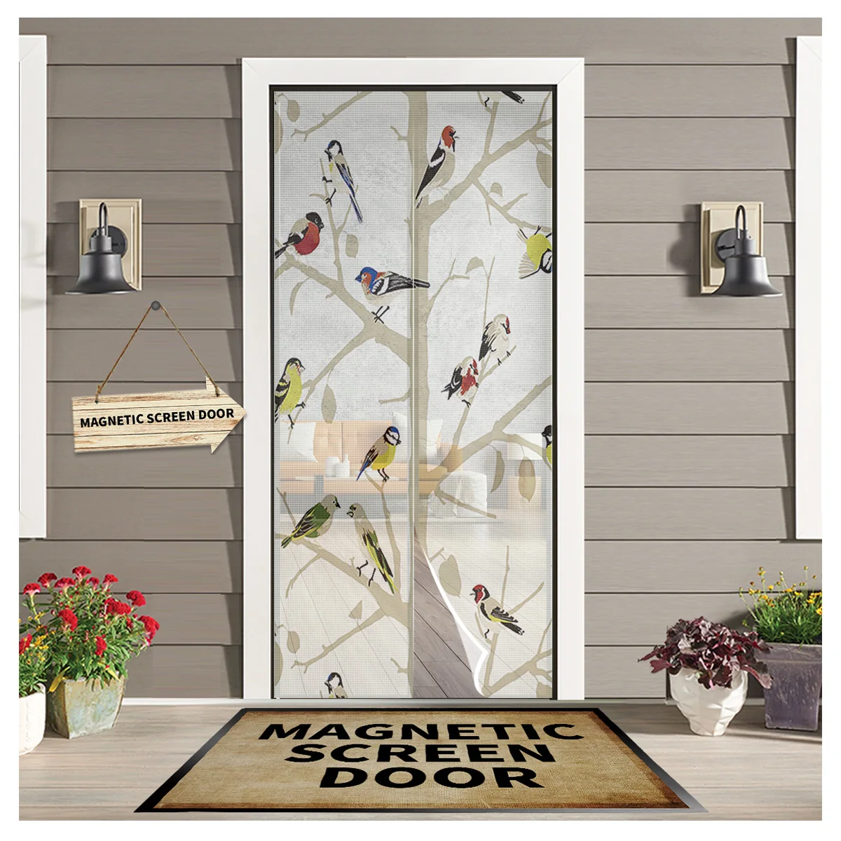 

Птичьи ветки, новинка, магнитная москитная сетка, кухонная дверь, вуаль, ткань, москитная сетка