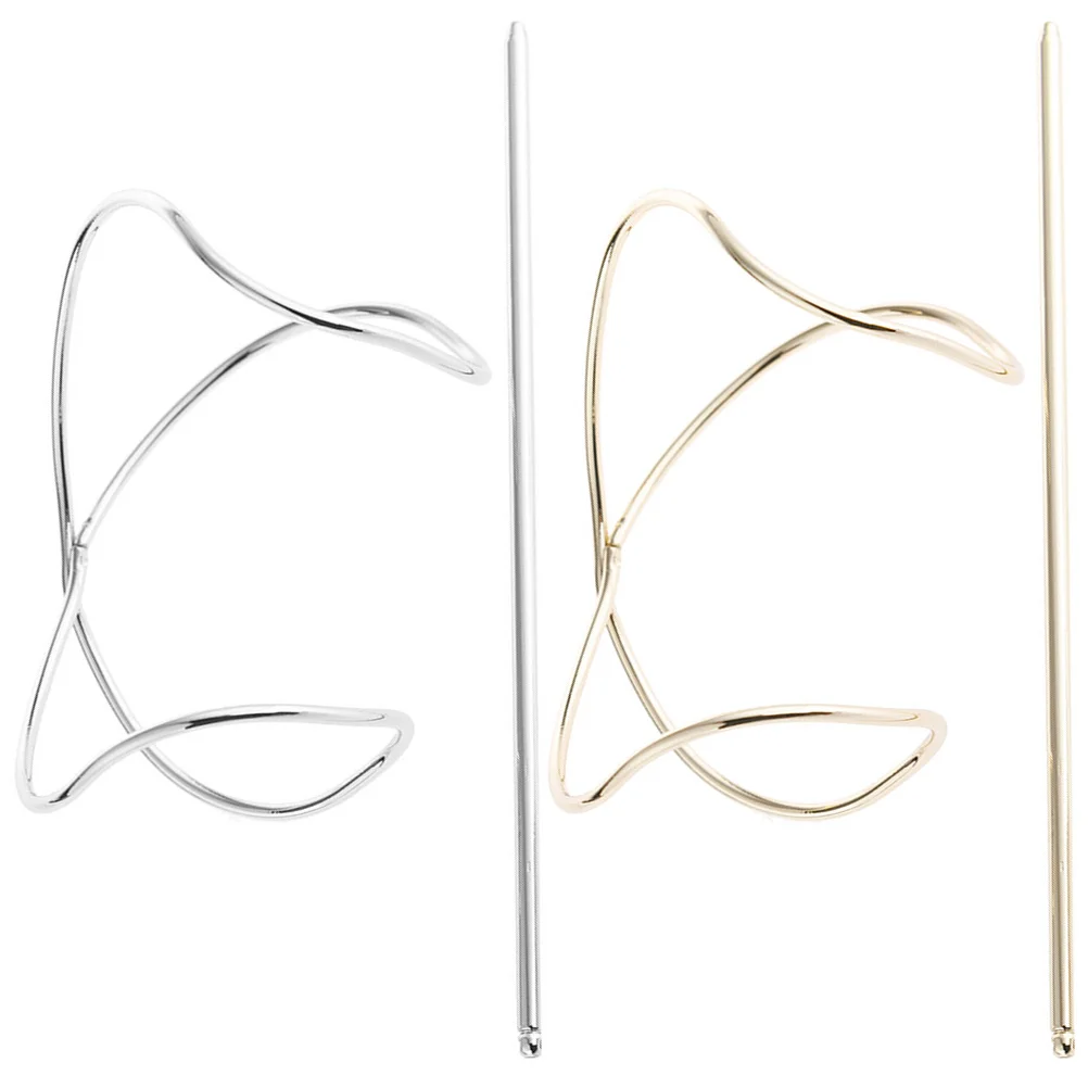 2 шт. французская заколка для волос изогнутая металлическая заколки булочек