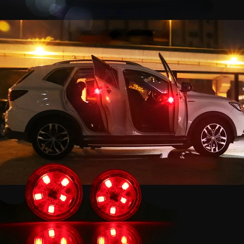 

Universal LED Car Opening Door Safety Warning Anti-collision Lights Magnetic Sensor Strobe Flashing Alarm Lights Parking Lamp
