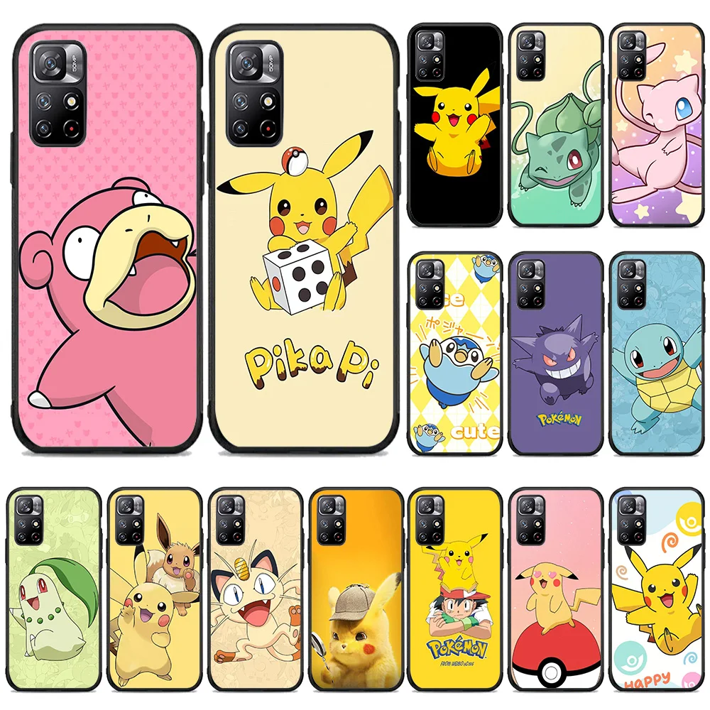 Черный чехол B-53 Cute Pokemon для Realme C55 C35 C30S C30 X50 GT Neo2 Master C53 C33 Narzo 20 50i 50 30A Pro 50A Prime 5G
