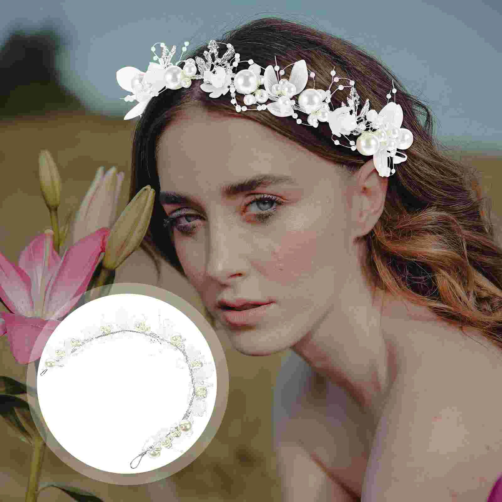 Ленты для волос девочек повязка на голову с цветком и жемчугом модный головной