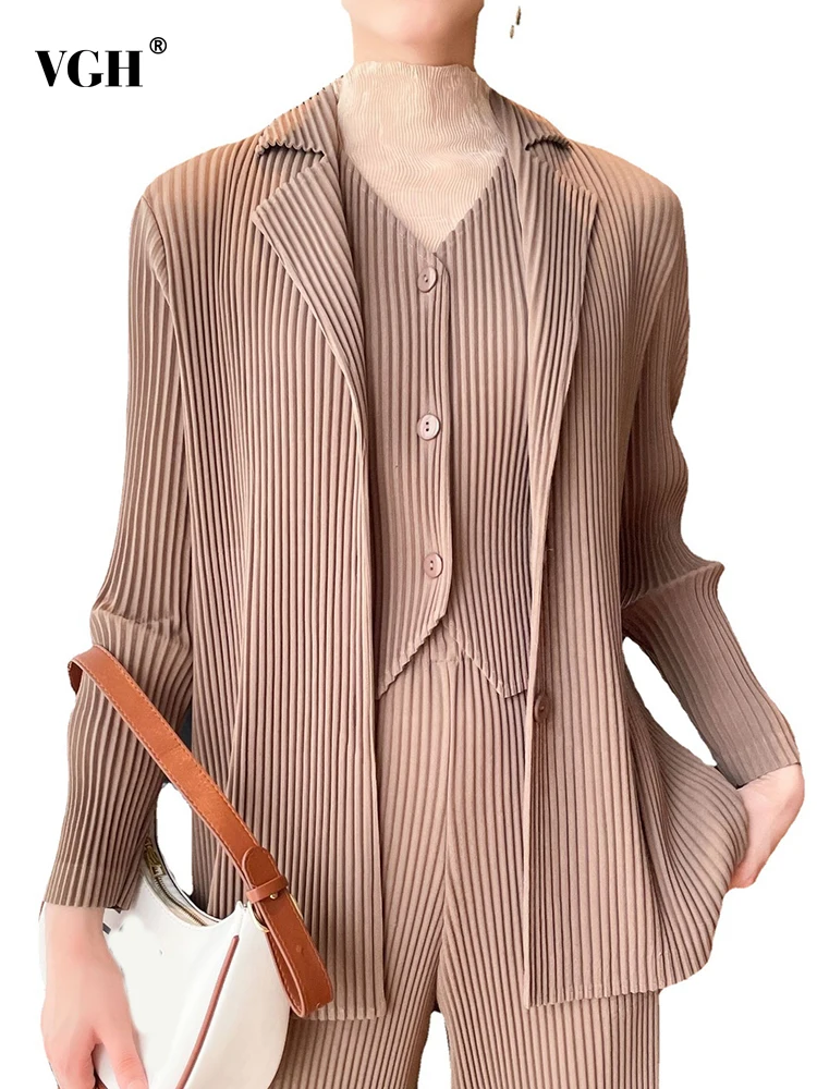 

Женский Повседневный Блейзер VGH, однобортный приталенный Блейзер с отложным воротником и длинным рукавом, в стиле пэчворк