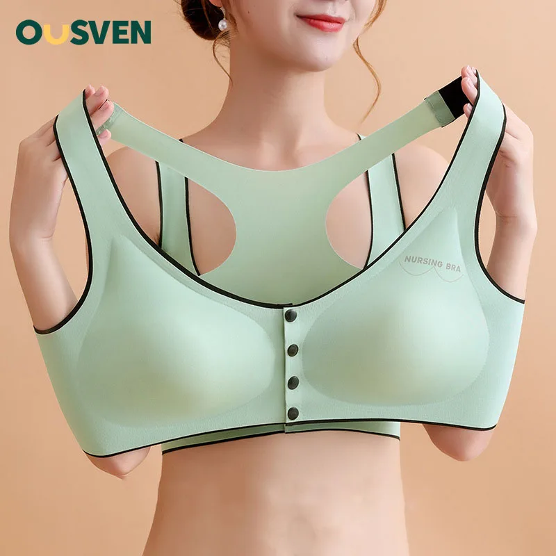 

OUSVEN 1Pcs Nursing Bra Beauty Back Underwear Front Zipper Sports Bra Sexy Lenceria Sensual Mujer Women Open Button Bra