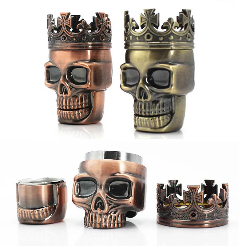 

1 Pcs Skull Shape Metal 3 Layers Crushers Tabacco Accessories Spice Herb Grinder Hand Muller Tobacco Crusher Smoke Grinders King