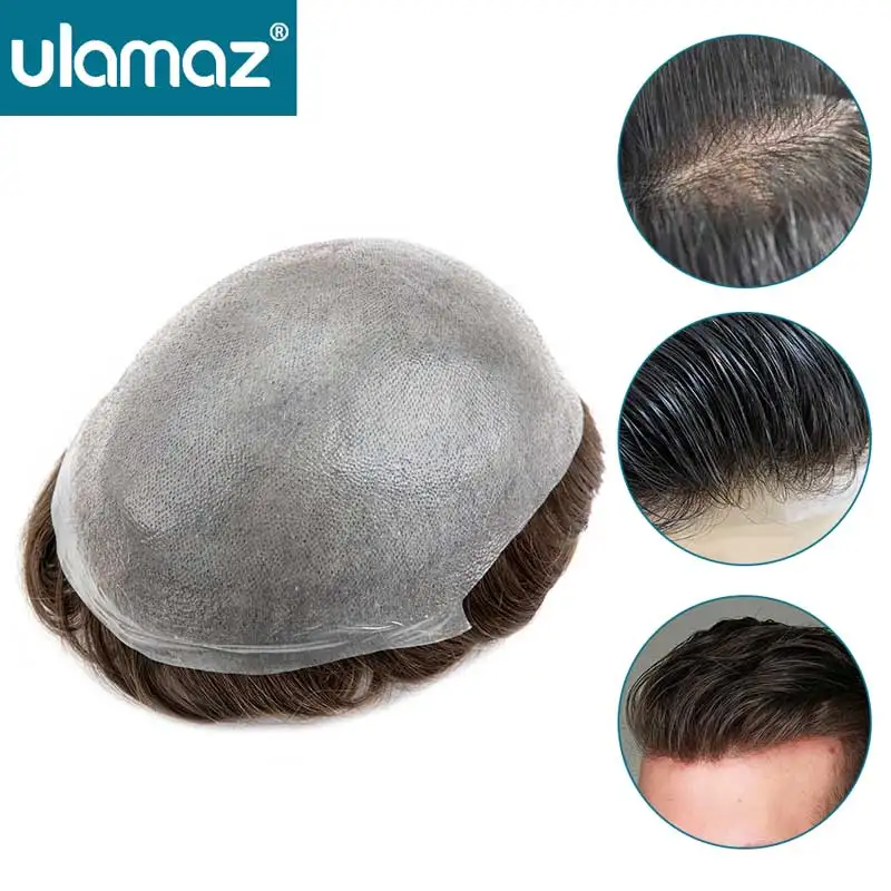 Реалистичный парик Microskin 0 03 мм Тонкий Невидимый мужской протез волос из