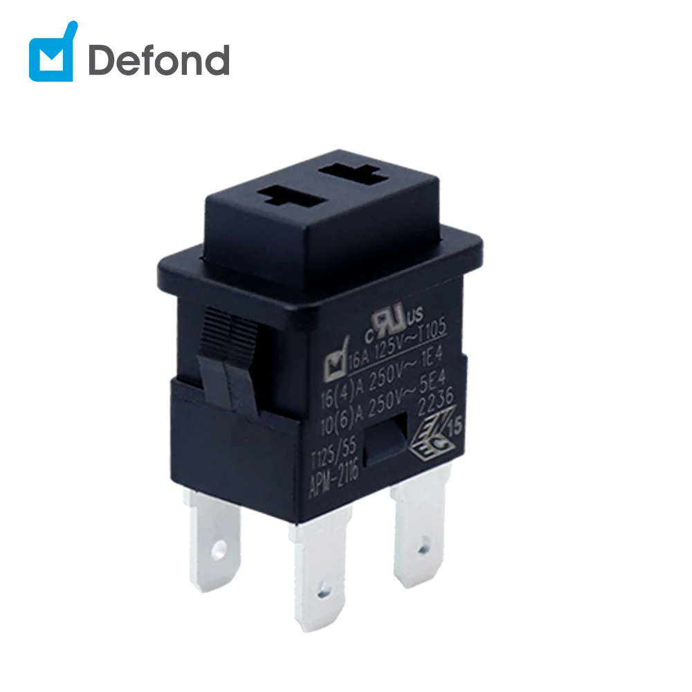 

100pcs power control push button switch ac 125v 16a dpst Defond square push button switch APM-2116-00-BCL31-02R