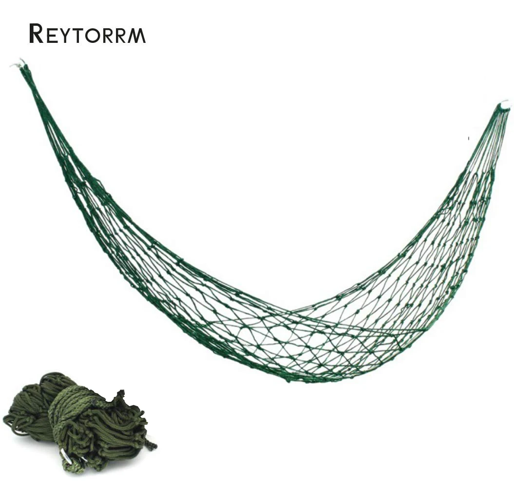 

Ultralight Mesh Rope Hammocks Sleeping One Person Portable Camping Hammock Nylon Rope With Hooks for Outdoor Garden Beach Yard