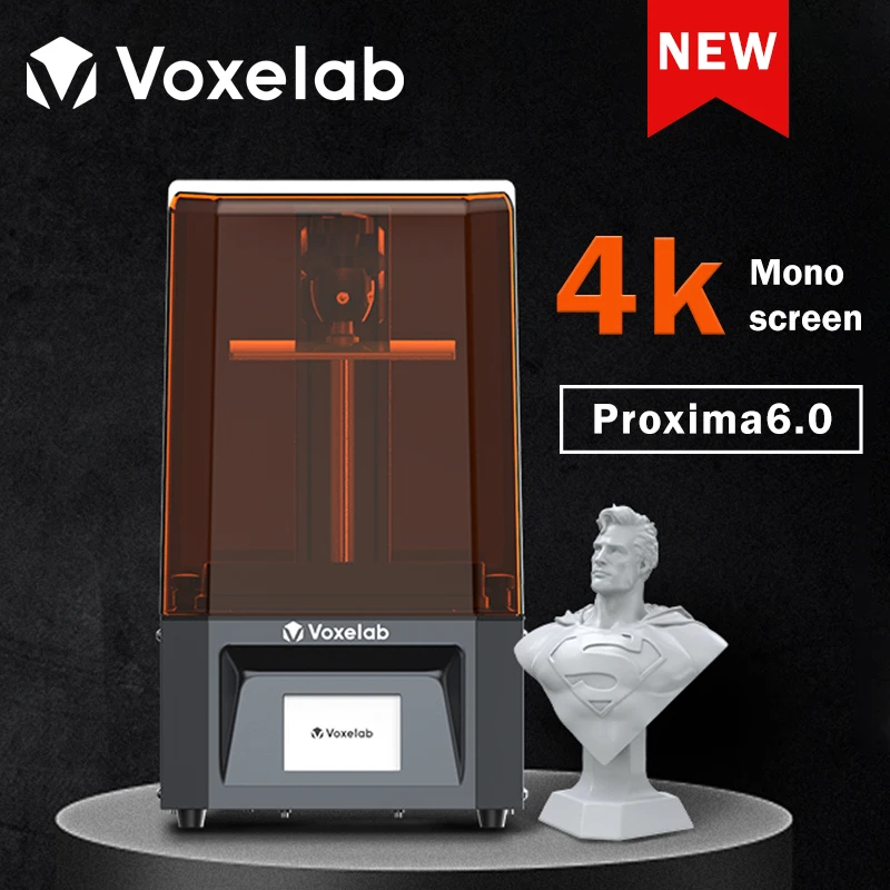 

Voxelab Proxima 6.0 4K 3D Printer with 6" Monochrome Screen LCD SLA UV Resin 3D Printers Fast Precise 3D Printing