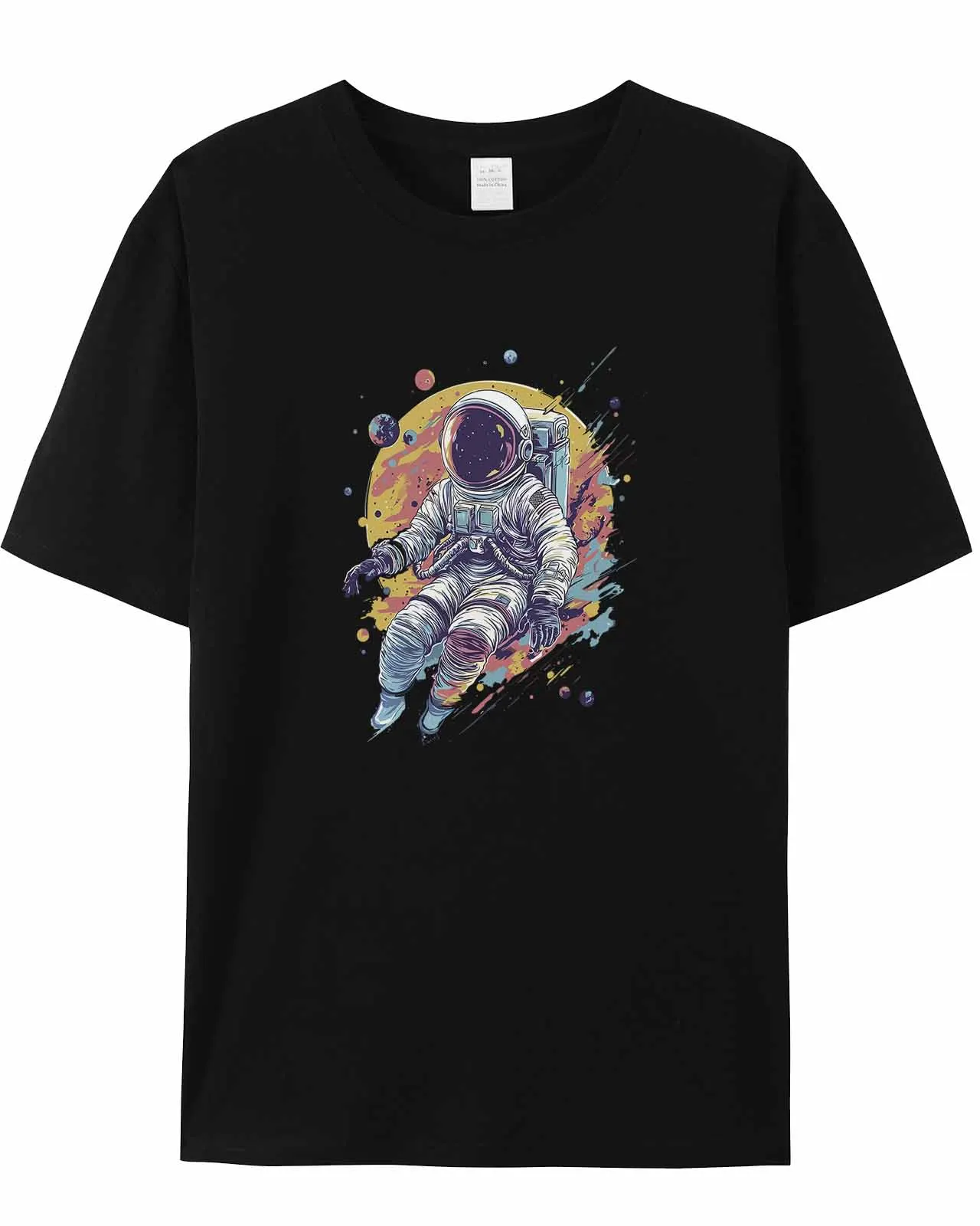 Футболка с изображением астронавта в мультяшном стиле подарок для влюбленных