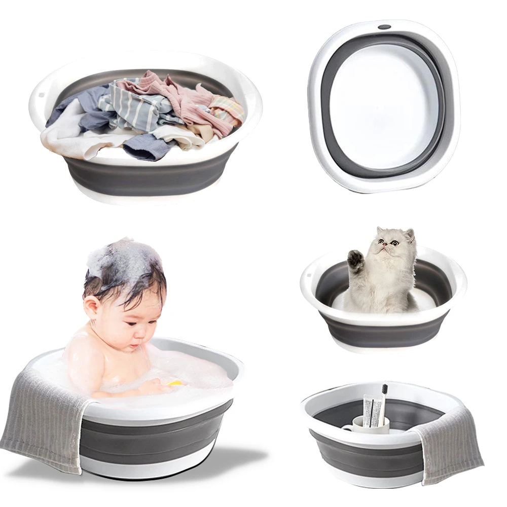 

Portable Folding Basin Dirty Clothes Storage Underwear Cleaning Kitchen Sink Washing Basin Laundry Tub Baignoire Pliable Massage