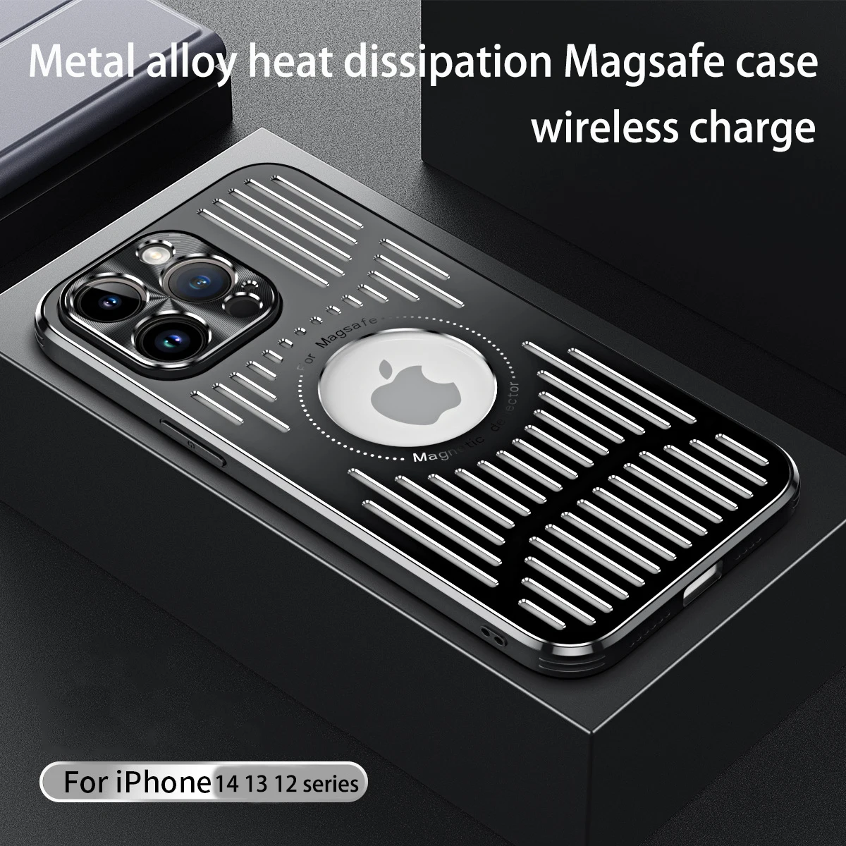 

Metal Heat Dissipation Breathable Macsafe Case for Magsafe IPhone 14 13 12 Pro Max Plus 14Pro 13Pro i14 Mac Safe Magnetic Cover