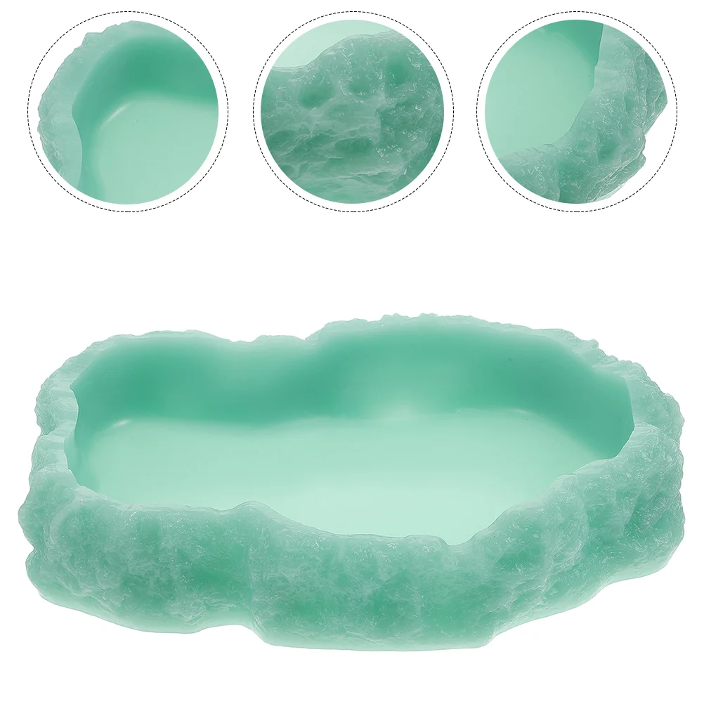 

Pet Plate Food Container Reptile Accessory Reusable Bowl Daily Use Water Lizard Delicate Dish Household Resin Cage Luminous