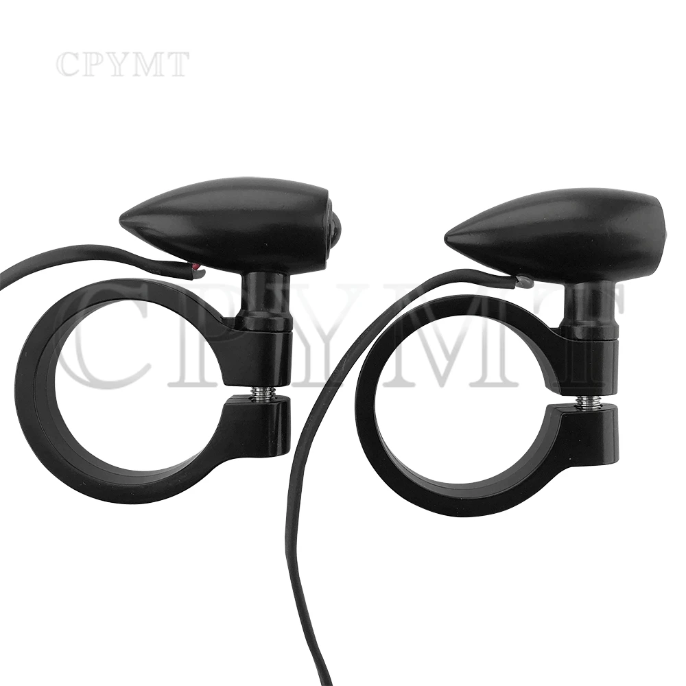 41mm Front Fork Motorcycle Tubes Turn Signal LED Lights Amber Blinker Light Motorbike Bracket Indicator Lamps