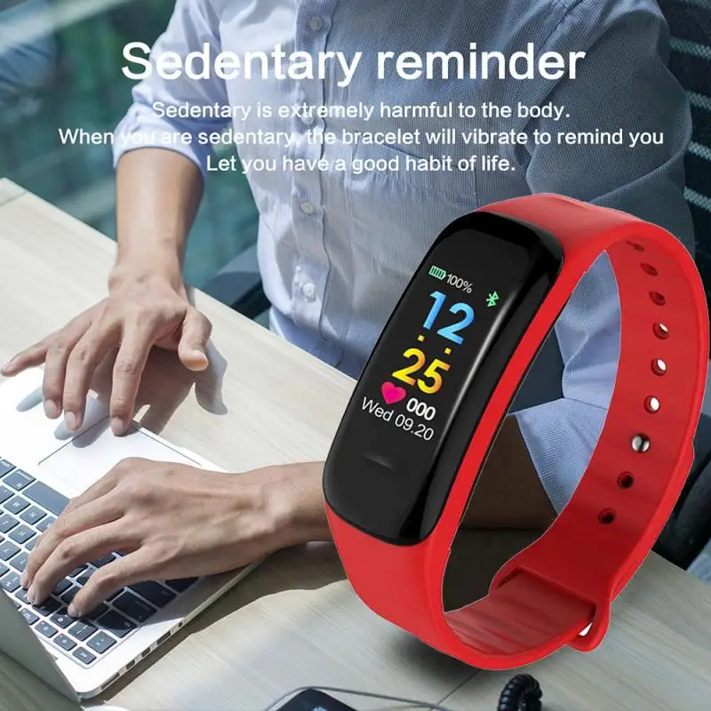 

2022 C1plus Smart Bracelet Color Sports Bracelet Pedometer Heart Rate Blood Pressure Call Message Reminder Smartwatch
