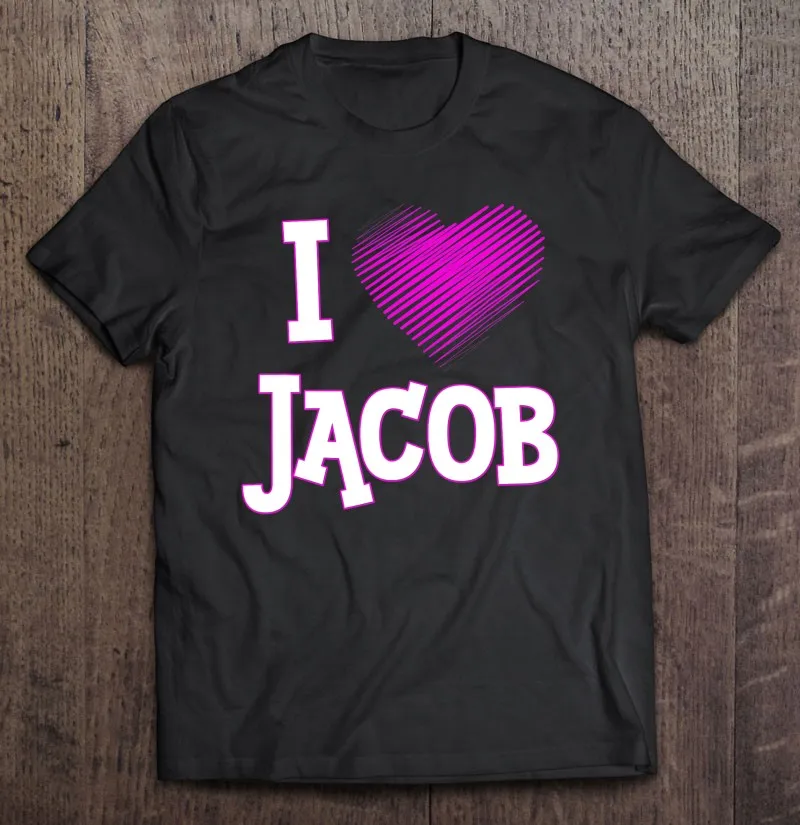 

Футболка мужская оверсайз с надписью «I Love Jacob»