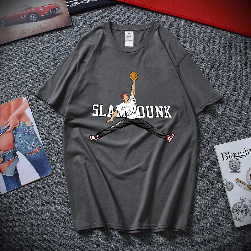 

SummerMen's Clothing O-Neck Basketball Couple Unisex T-Shirt Plus Size Basketball Print Men'sLoose T-Shirt Breathable Sweatshirt