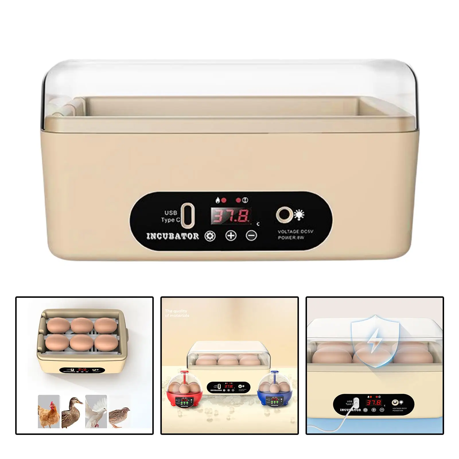 

Mini Egg Incubator Automatic Intelligent Egg Hatcher Machine Temperature Control