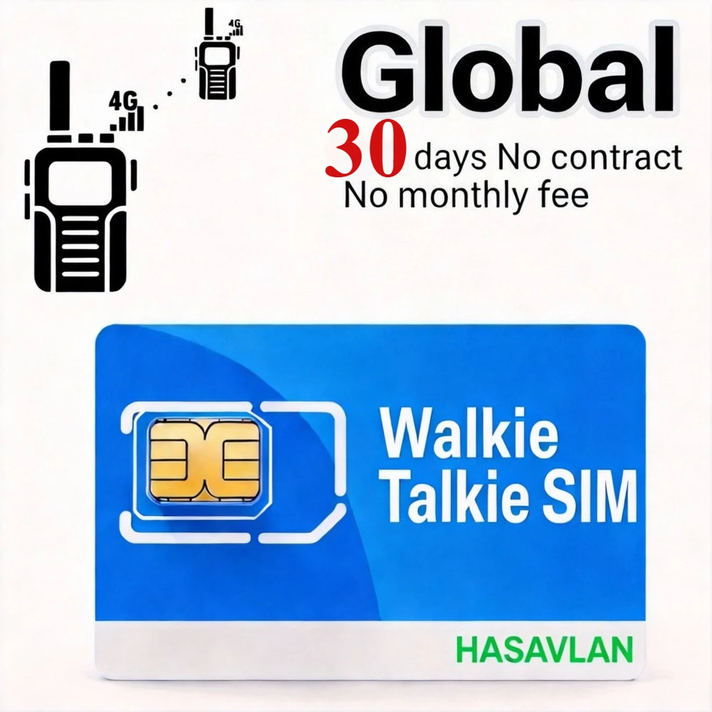 Фото Глобальная SIM-карта для раций PTT, глобальная SIM-карта 4G LTE IoT без контракта, 300 МБ/30 дней для радиостанций POC PTT K300, ZOVAGOLO GLOBAL №1