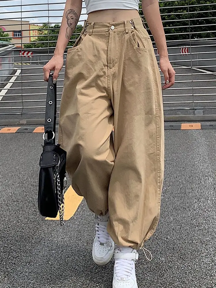 

Women's Casual Bloomers Spring And Autumn Ladies Solid Color Loose Pants