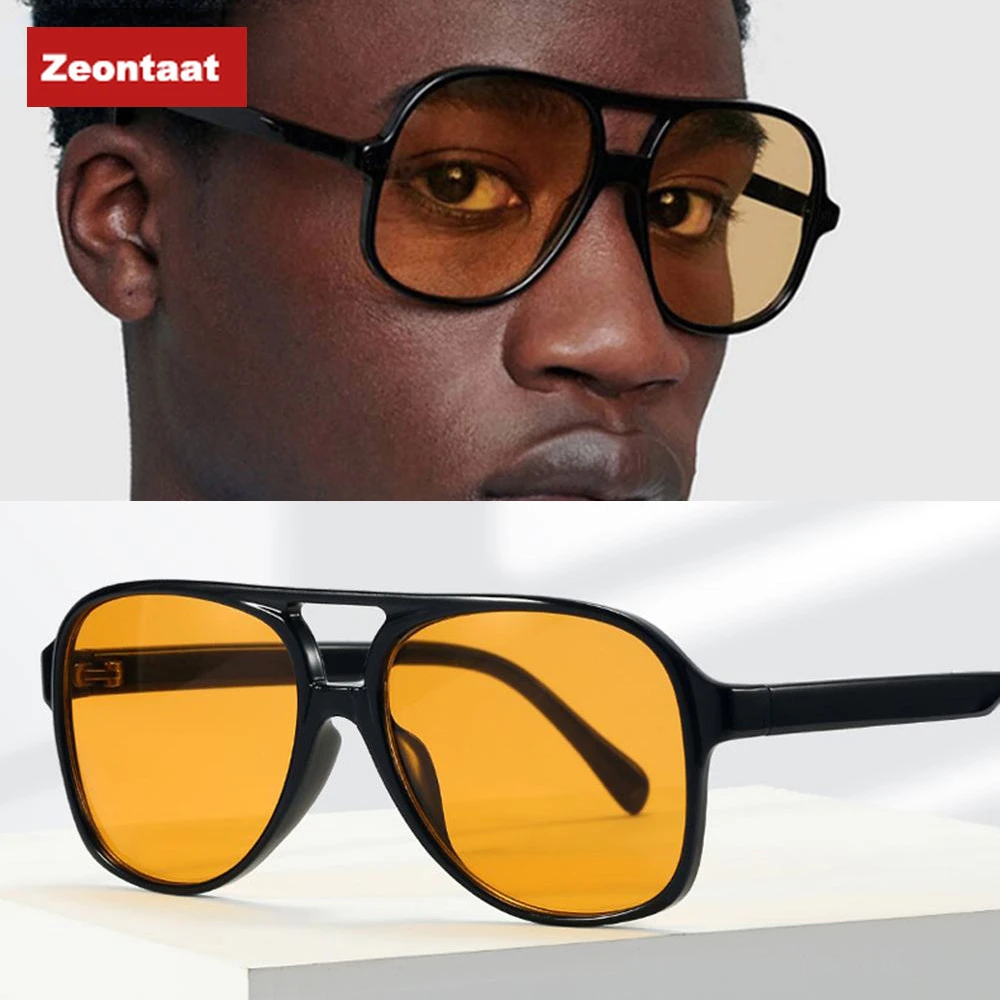 

Oversized Frame Black Shades Polarized Sunglasses Men Oval Brand Designer Aviation Vintage Women Night Sun Glasses Oculos De Sol