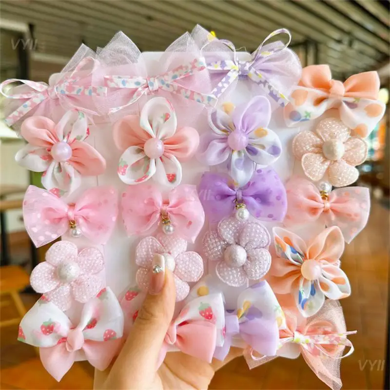 1-10 комплектов детская заколка для волос материал безопасный бант зажим