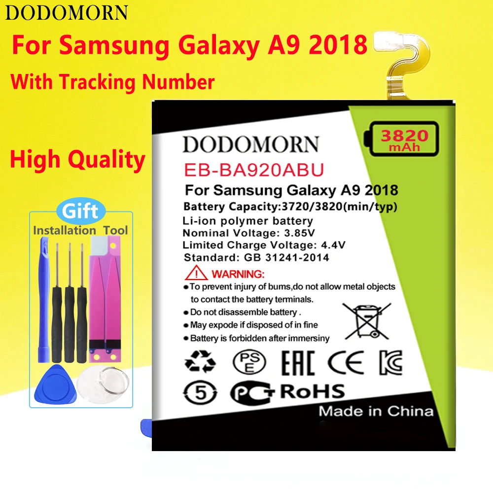 

DODOMORN EB-BA920ABU For Samsung Galaxy A9 2018 A9s A9 Star Pro SM-A920F A9200 High Quality+Tracking Number