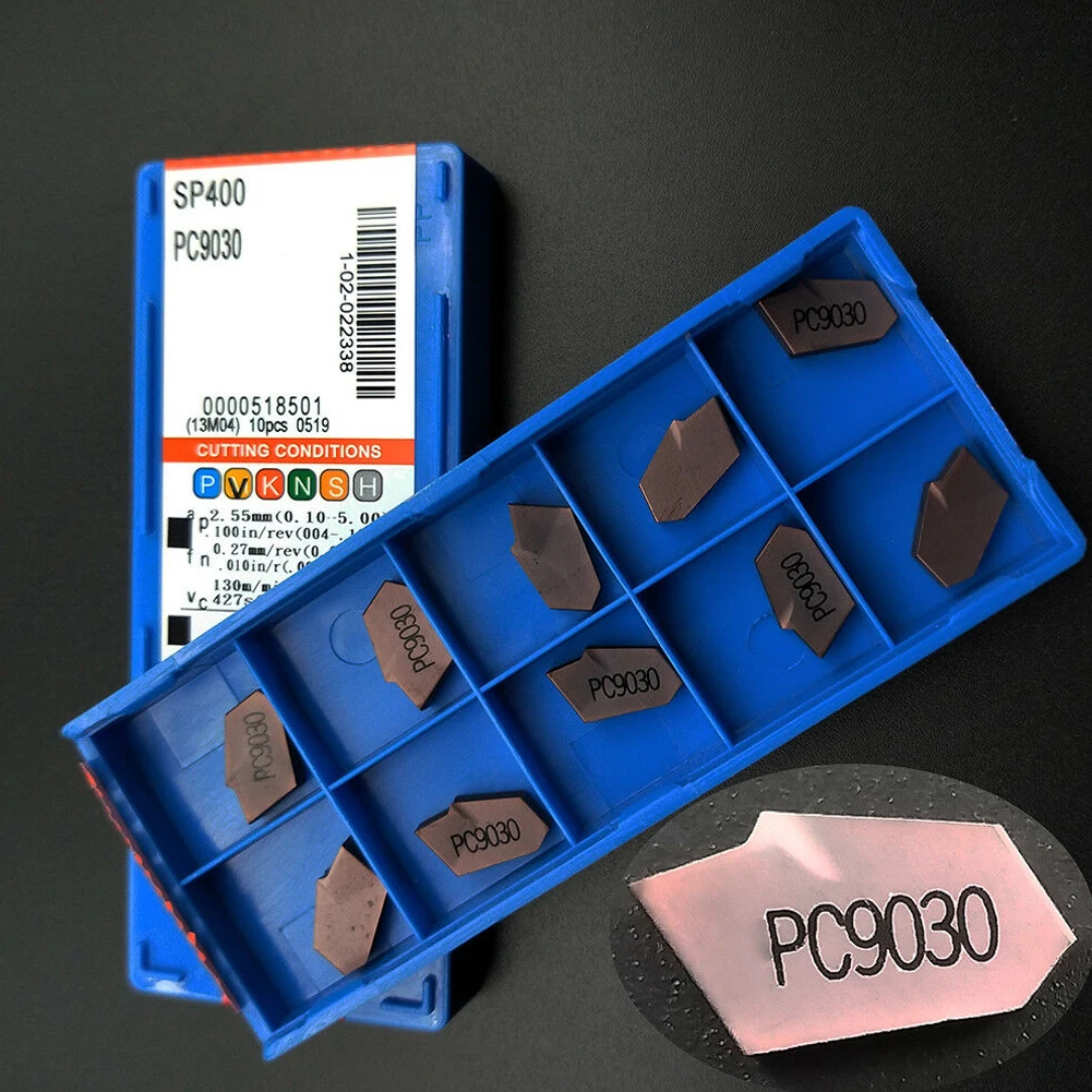 

10pcs Carbide Inserts SP400 PC9030 4mm Width Large Trimming Insert For Metal Cast Iron Metal Processing CNC Tool Parts