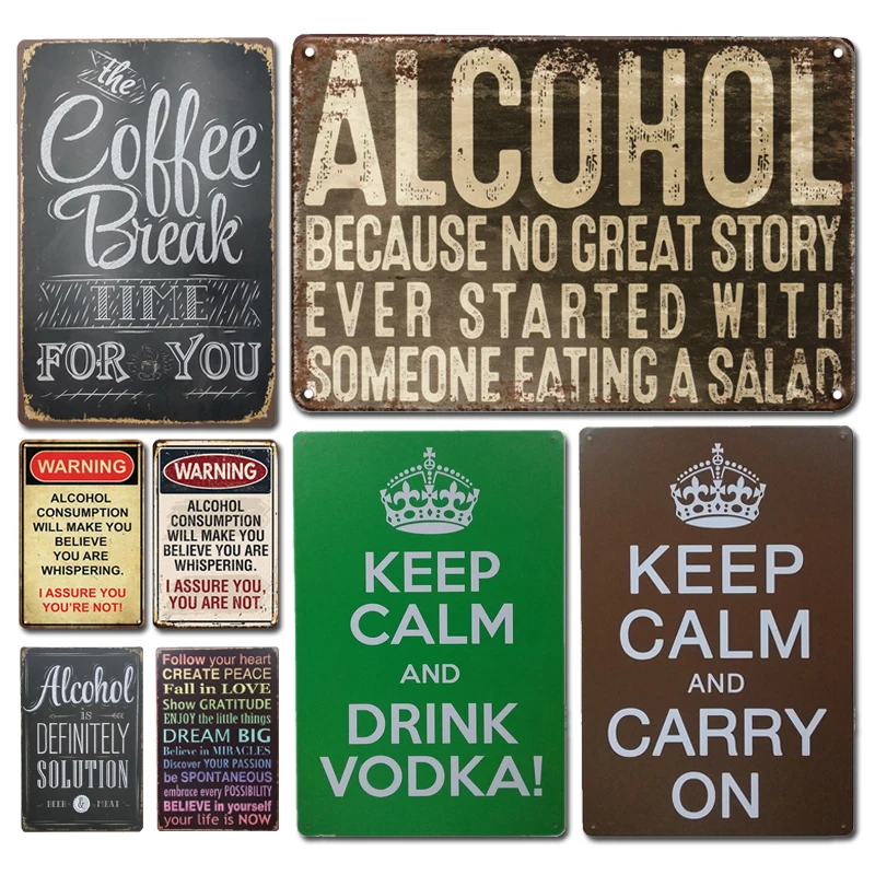 

Vintage Beer Sticker Metal Plaque Tin Sign Retro Coffee Bar Metal Poster Decor Accessories Rustic Man Cave Home Wall Plates