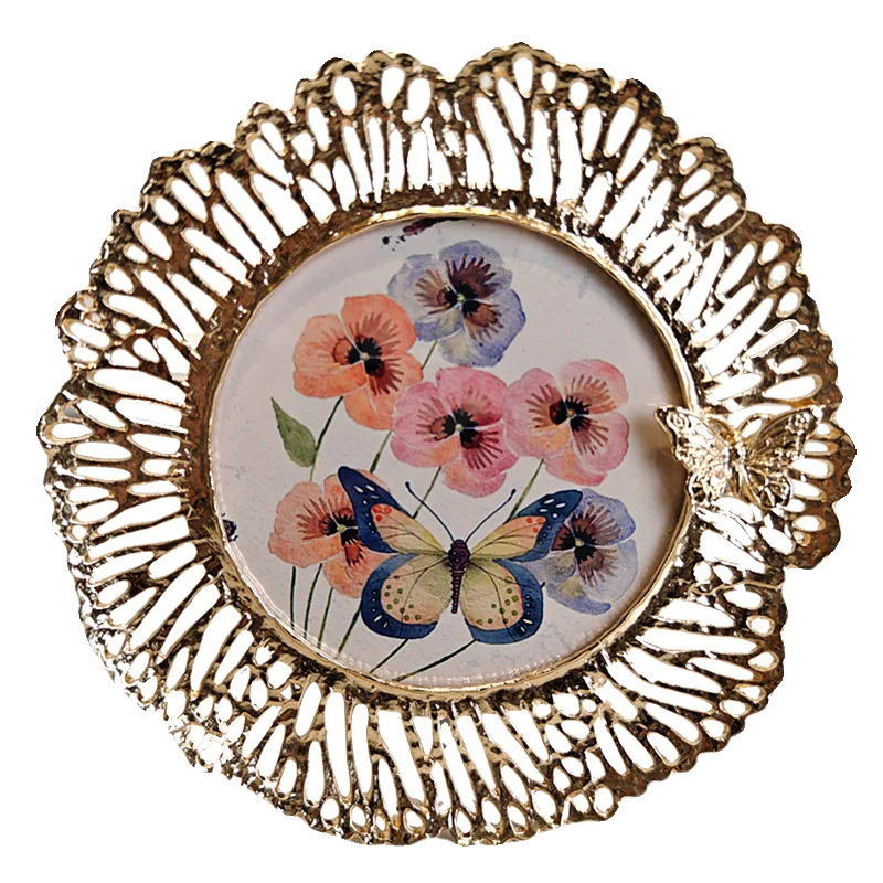 Круглая металлическая фоторамка 4 дюйма в скандинавском стиле