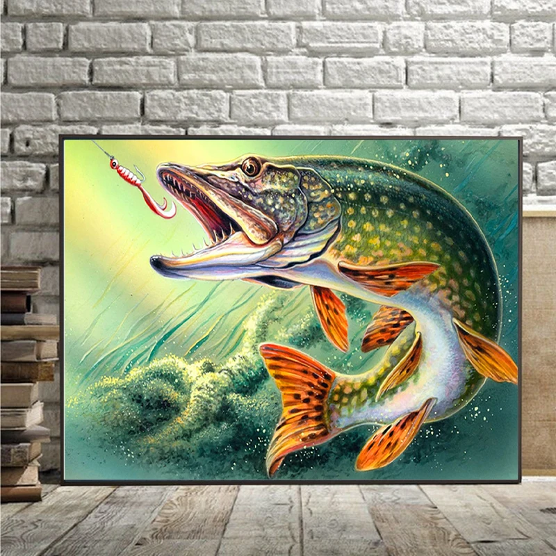 

DIY 5d Diamond Paintings Cartoon Animal Fish Picture Painting Embroidery Cross Stitch Kit Decoration Home Art New Arrivals Gift