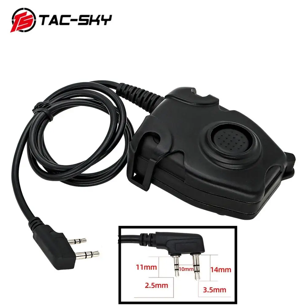TS TAC-SKY Military Adapter Tactical PTT Compatible with Peltor Kenhwood Baofeng UV-5R Tactical PTT