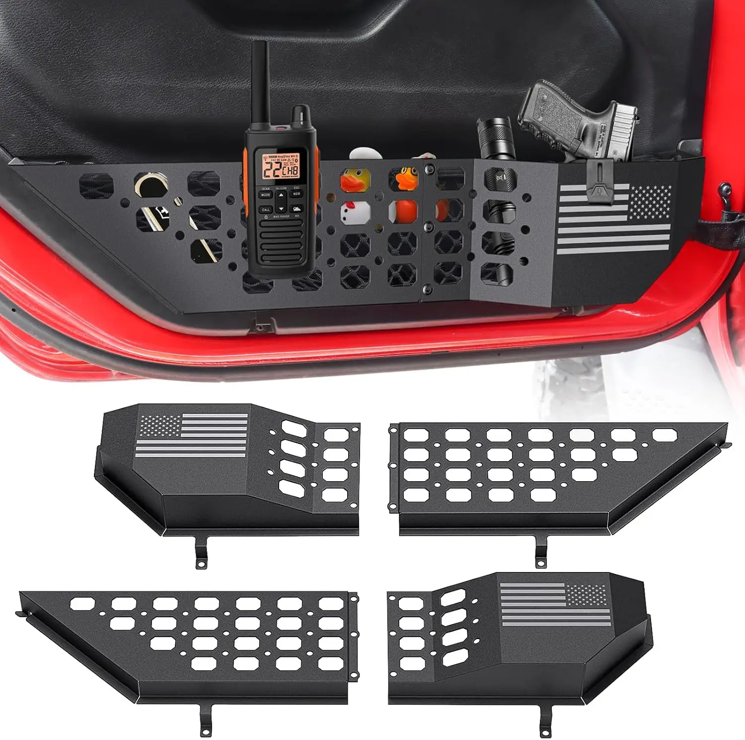 

Комплект Из 4 Металлических Карманов Для Хранения На Передних Дверях Jeep Wrangler JL JLU 4XE 2018+ И Gladiator JT 2020+ (не ...