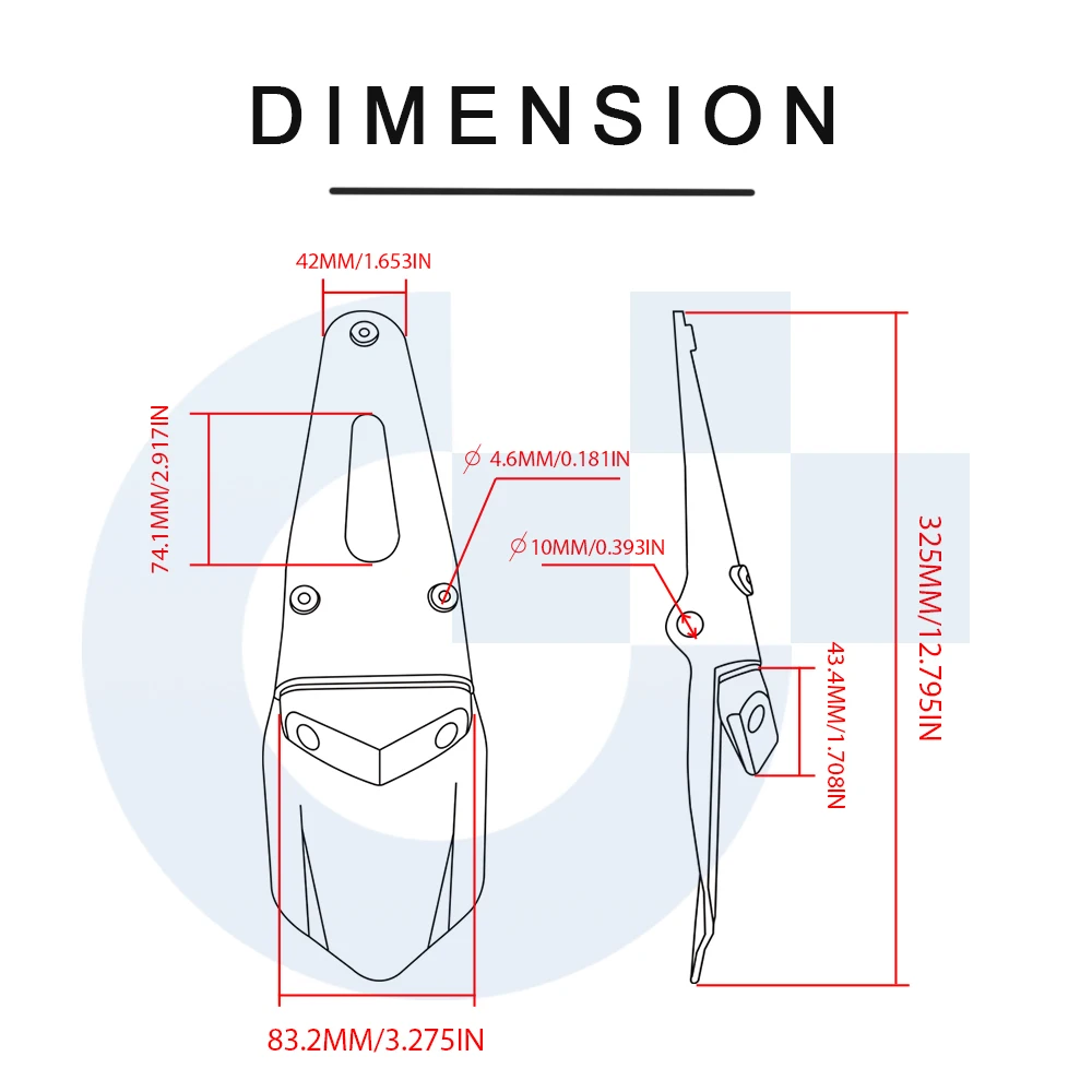 Заднее крыло мотоцикла с 12 В светодиодным задним фонарем Тормозная лампа